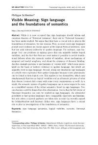 Visible Meaning: Sign Language and the Foundations of Semantics