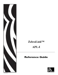 Zebralink APL-I Reference Guide