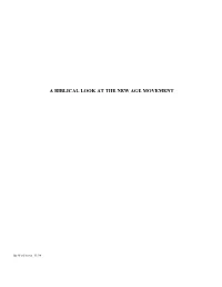 A Biblical Look at the New Age Movement