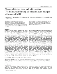 Abnormalities of Grey and White Matter [11C]Flumazenil Binding In