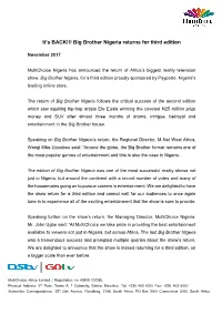 Big Brother Nigeria Returns for Third Edition