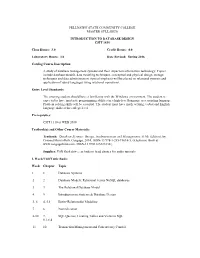 CSIT 1810 Introduction to Database Design