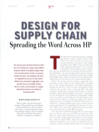 Design for Supply Chain