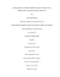 Development of Synthetic Methodologies Towards Cyclic