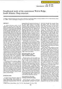 Geophysical Study of the Easternmost Walvis Ridge, South Atlantic:Deep