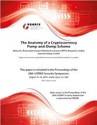 The Anatomy of a Cryptocurrency Pump-And-Dump Scheme