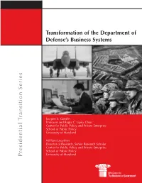 Transformation of the Department of Defense's Business Systems Presidential T Ransition Series