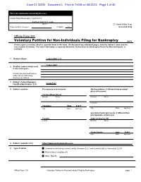 Voluntary Petition for Non-Individuals Filing for Bankruptcy 04/20 If More Space Is Needed, Attach a Separate Sheet to This Form