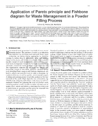 Application of Pareto Principle and Fishbone Diagram for Waste Management in a Powder Filling Process A.A.A.H.E
