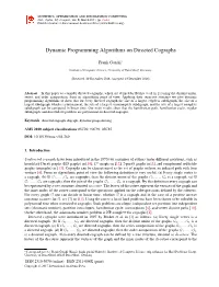Dynamic Programming Algorithms on Directed Cographs