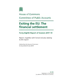 Exiting the EU: the Financial Settlement
