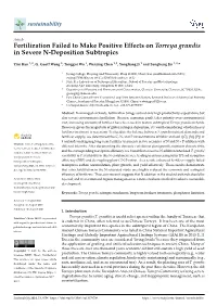 Fertilization Failed to Make Positive Effects on Torreya Grandis in Severe N-Deposition Subtropics