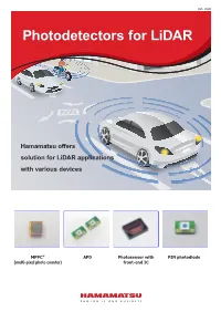 Photodetectors for Lidar
