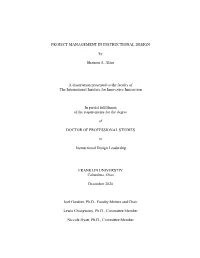 Project Management in Instructional Design
