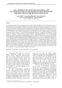 Soil Temperature, Moisture Monitoring and Recommendations on the Optimum Sowing Period for the Main Crops in the Transylvanian Plain