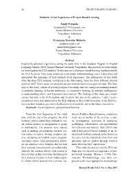Students' Lived Experience of Project-Based Learning