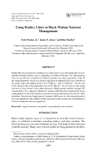 Using Poultry Litter in Black Walnut Nutrient Management