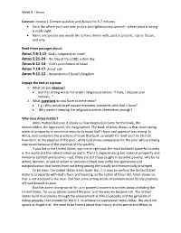 Week 9 – Amos Connect: Choose 1 Connect Question and Discuss for 5