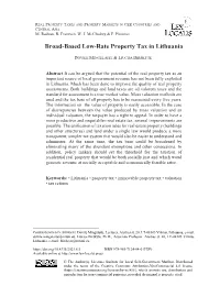 Broad-Based Low-Rate Property Tax in Lithuania