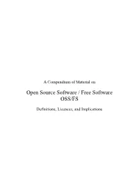 Compendium of Material of OSS/FS