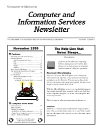 Computer and Information Services Newsletter