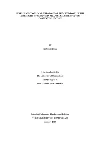 Development of Local Theology of the Chin (Zomi) of the Assemblies of God (Ag) in Myanmar: a Case Study in Contextualization