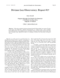 Divinus Lux Observatory: Report #17