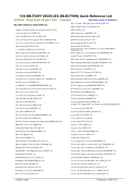 1/35 MILITARY VEHICLES (INJECTION) Quick Reference List Kitbase - Keep Track of Your Kits! (Sample)
