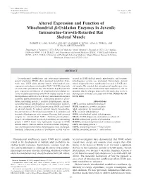 Altered Expression and Function of Mitochondrial Я-Oxidation Enzymes