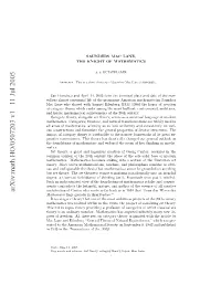 Arxiv:Math.HO/0507203 V1 11 Jul 2005