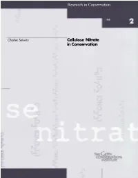 Cellulose Nitrate in Conservation (1988)