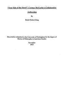 Cormac Mccarthy's Collaborative Authorship