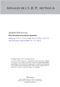 Dirac Brackets in Geometric Dynamics Annales De L’I