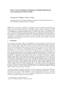 Fuel Cycle Studies on Minor Actinide Burning in Gas Cooled Fast Reactors
