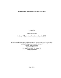 Ip Multicast Admission Control for Iptv