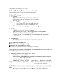 The Breakdown of Rocks Mechanical Weathering
