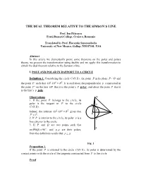 The Dual Theorem Relative to the Simson's Line