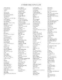 Under Fire Song List