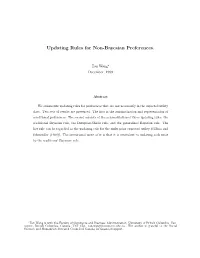 Updating Rules for Non-Bayesian Preferences