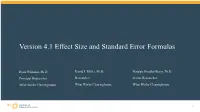 Version 4.1 Effect Size and Standard Error Formulas