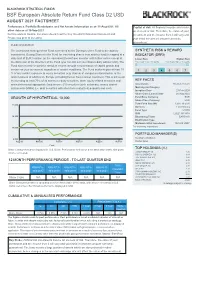 Factsheet BSF European Absolute Return Fund Class D2