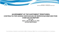 GNWT Contracts Over $25000 Report 2017-2018