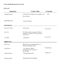 Instructor Course Title Cross-List
