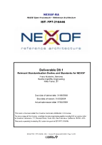 NEXOF-RA NESSI Open Framework – Reference Architecture IST- FP7-216446