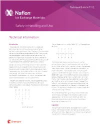 Technical Information Safety in Handling And
