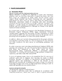 2. WASTE MANAGEMENT (1) Hazardous Waste Specific Actions