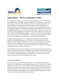Arglass Gullies – Site for Consideration As MCZ