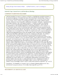 Aristotle's Logic: General Survey and Introductory Readings