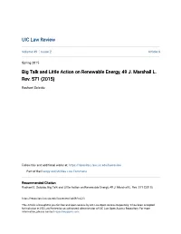 Big Talk and Little Action on Renewable Energy, 49 J. Marshall L