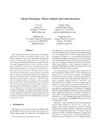 Chrome Extensions: Threat Analysis and Countermeasures